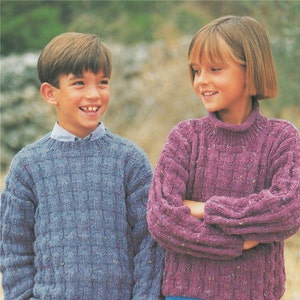 Sweater Knitting Pattern PDF Boys or Girls 20, 22, 24, 26, 28 and 30 inch chest, Babys and Toddlers Jumper, Knitting Patterns for Children