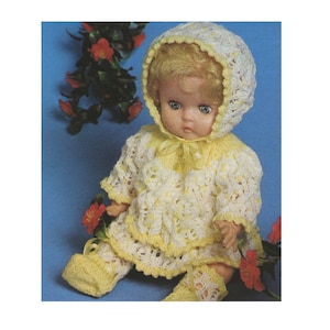 Dolls Clothes Knitting Pattern PDF for 16 inch Doll, Baby Dolls Outfit Pattern, Vintage Knitting Patterns for Dolls