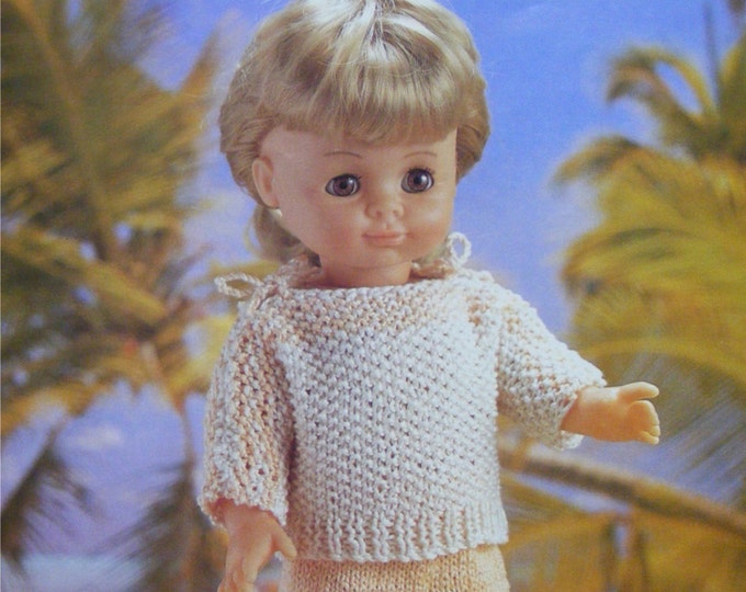 Dolls Clothes Knitting Pattern PDF for 16, 20 and 24 inch Doll, Walker Dolls, American Girl, Vintage Knitting Patterns for Dolls, Download