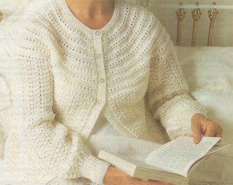Womens Bedjacket Knitting Pattern PDF Ladies 32, 34, 36, 38, 40, 42, 44 and 46 inch bust, Bed Cardigan, Vintage Knitting Patterns for Women