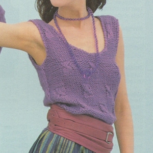 Womens Vest Top Knitting Pattern PDF Ladies 32 inch bust, Cami Summer Top, Vintage Knitting Patterns for Women, epatter Download