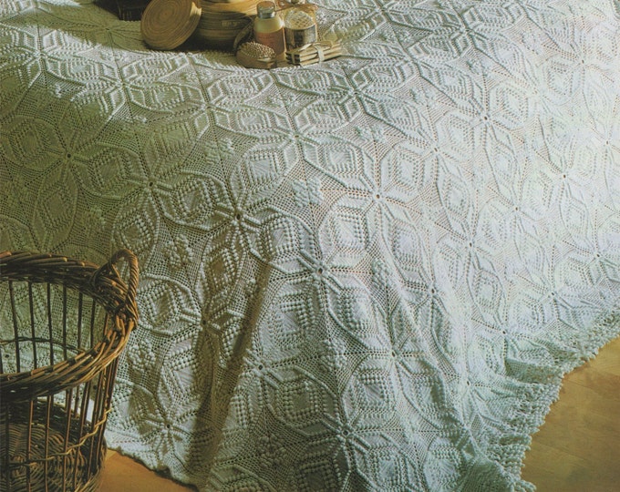 Bedspread Crochet Pattern PDF Afghan, Bedroom Blanket, Throw, Bed Cover, Vintage Crochet Patterns for the Home, e-pattern Download