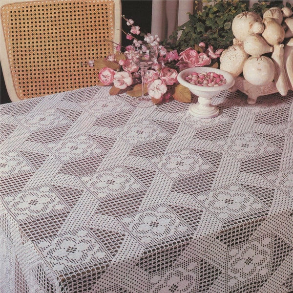 Table Cloth Crochet Pattern PDF, Tablecloth, Table Cover, Vintage Crochet Patterns for the Home, e-patterns Download