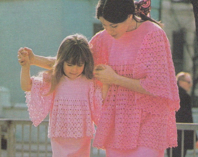 Womens and Girls Smock Top Crochet Pattern PDF Ladies and Girls 20, 22, 24, 26, 28, 30, 32, 34, 36, 38 inch chest, Smock Tunic Crochet Top