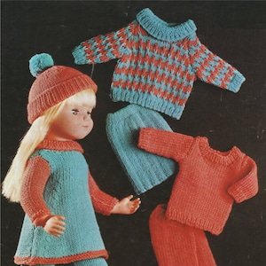 Vintage Doll Clothes Knitting Pattern for 16-20 inch Dolls (PDF Pattern)
