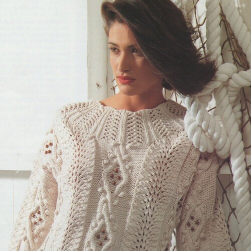 Knitting Collar 3242 Chest Knitting Pattern Men's & Women's DK Bobble