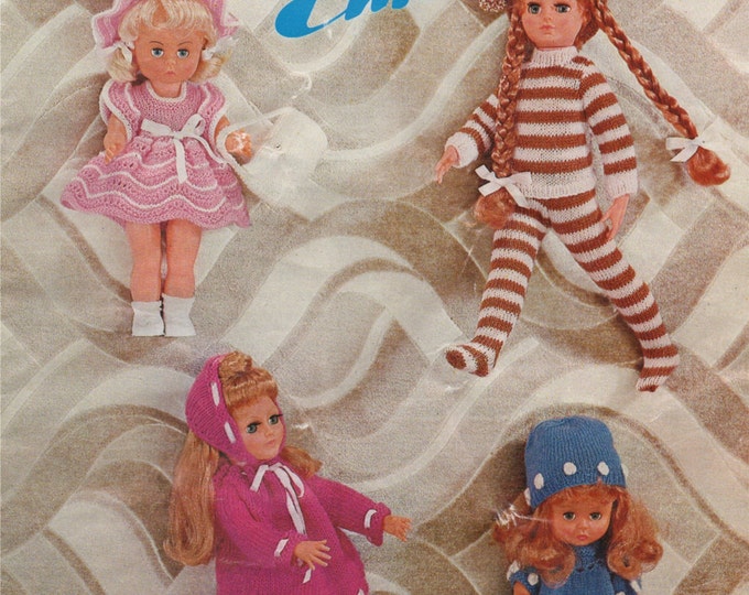 Dolly Book Knitting Pattern PDF Dolls Clothes for 18 inch Sheena, Crissy, Sasha, 16 inch Tiny Tears, 14 inch Miss Selfridge, Sindy Doll