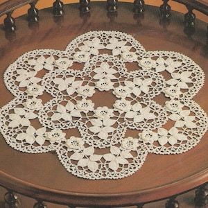 Rose Doily Irish Crochet Pattern PDF, Floral Placemat, Table Mat, Vintage Crochet Patterns for the Home, e-pattern Digital Download