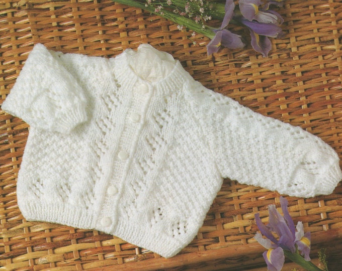 Premature Baby Cardigan and Hat Knitting Pattern PDF Newborn Baby Boys or Girls 12, 14, 16, 18, 20 inch chest, Knitting Patterns for Babies