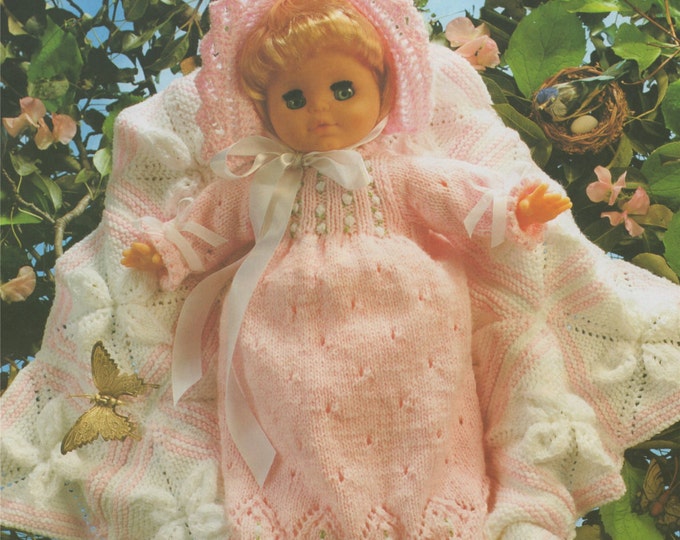 Dolls Clothes Knitting Pattern PDF for 16, 20 and 24 inch high Baby Doll with 12, 14 and 16 inch chest, Vintage Knitting Patterns for Dolls