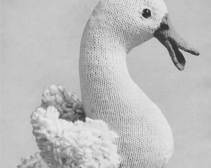 Toy Duck Knitting Pattern PDF Loopy Duck, Loop and Stocking Stitch, Vintage Toy Knitting Patterns, Download