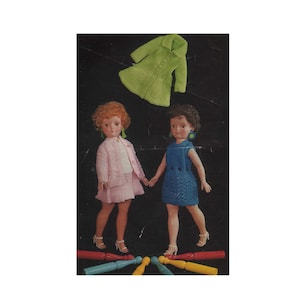 Dolls Clothes Knitting Pattern PDF for 16 and 20 inch Doll, Sasha, Sheena and Toni Dolls Outfit Pattern, Vintage Knitting Patterns for Dolls