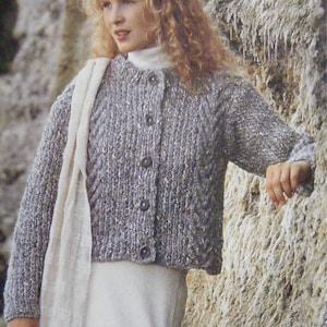 Womens Cardigan Knitting Pattern PDF Ladies 32, 34, 36, 38, 40, 42 and ...