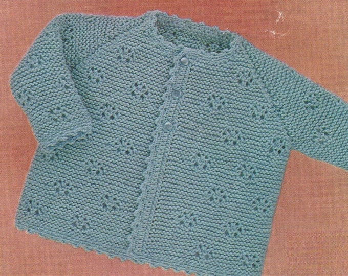 Babies Matinee Coat Knitting Pattern PDF Baby Boys or Girls 16, 18 and 20 inch chest in 2 Designs, Cardigan, Knitting Patterns for Babies
