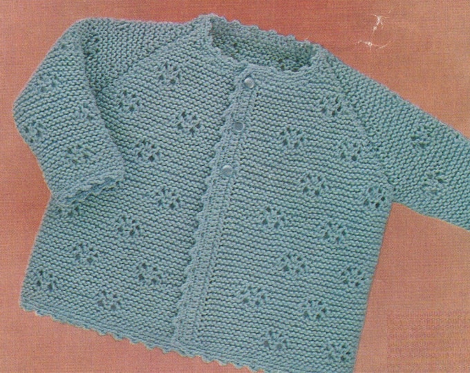 Babies Matinee Coat Knitting Pattern PDF Baby Boys or Girls 16, 18 and 20 inch chest in 2 Designs, Cardigan, Knitting Patterns for Babies