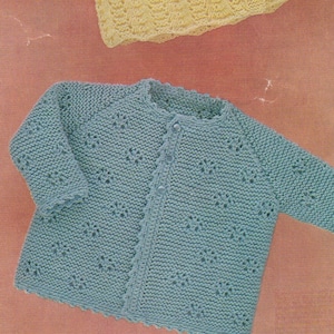 Babies Matinee Coat Knitting Pattern PDF Baby Boys or Girls 16, 18 and 20 inch chest in 2 Designs, Cardigan, Knitting Patterns for Babies