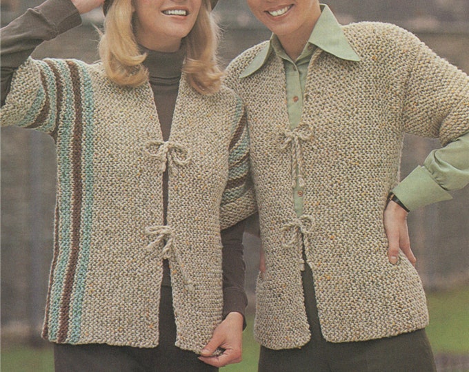 Womens Jacket and Sweater Knitting Pattern PDF Ladies 32, 34, 36 and 38 inch chest, Edge to Edge Cardigan and Jumper, Over Sweater, Download