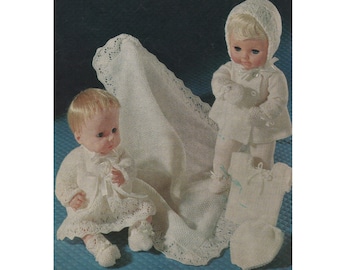 Vintage Dolls Clothes Knitting Pattern for 14-16 inch Dolls (PDF Download)