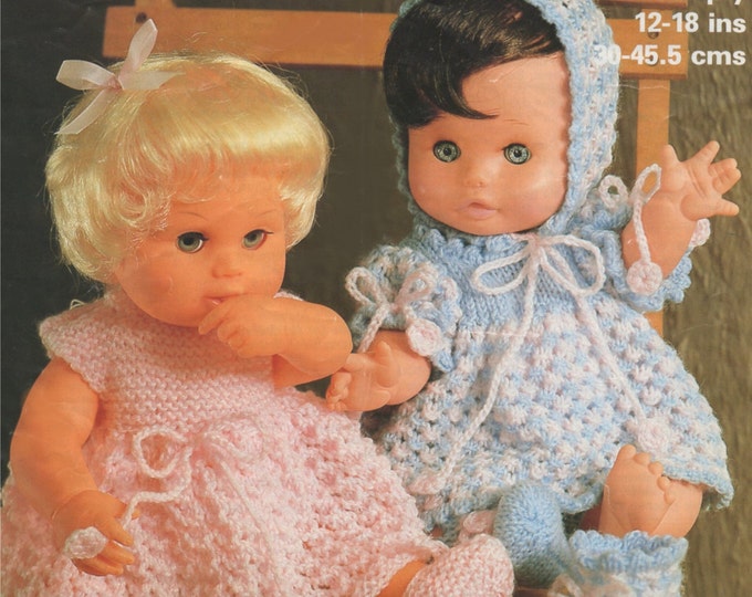 Dolls Clothes Knitting Pattern PDF for 12, 14, 16 and 18 inch Doll, Babyborn Doll, Tiny Tears Doll, Baby Annabell Doll, e-pattern Download