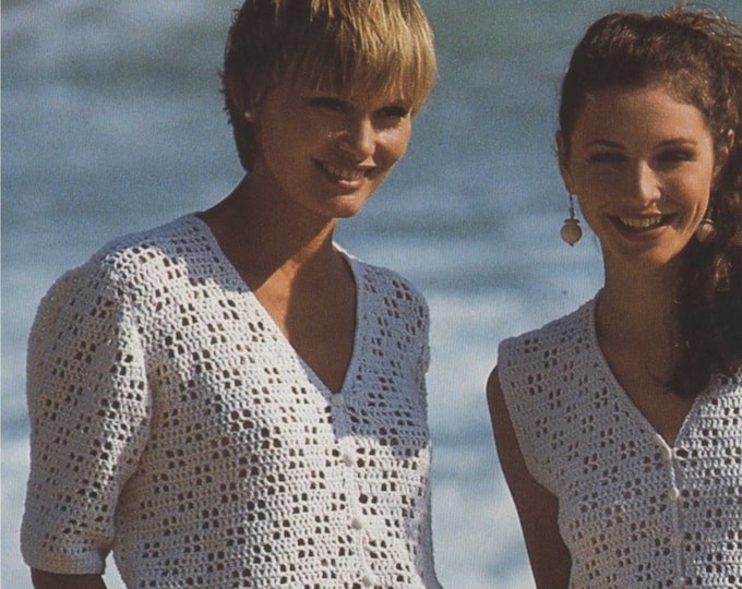 Womens Cardigan and Waistcoat Crochet Pattern PDF Ladies 30, 32, 34, 36, 38, 40 and 42 inch chest, Crochet Patterns for Women, PDF Download
