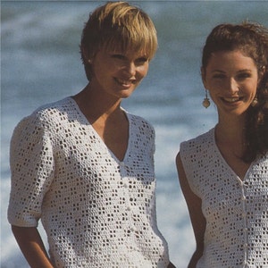 Womens Cardigan and Waistcoat Crochet Pattern PDF Ladies 30, 32, 34, 36, 38, 40 and 42 inch chest, Crochet Patterns for Women, PDF Download