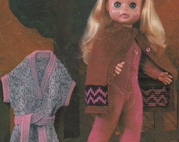 Dolls Clothes Knitting Pattern PDF for 14, 16 and 18 inch Doll, Palitoy, Walker, Vintage Knitting Patterns for Dolls, epattern Download