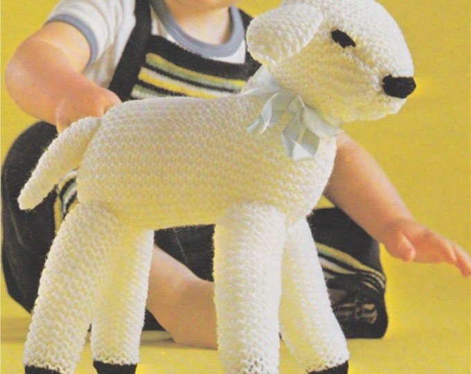 Lamb Knitting Pattern PDF, Soft Toy Pattern for a Lamb,  Vintage Soft Toy Knitting Patterns