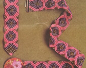 Belt and Wristband Macrame Pattern PDF Armband, Wrist Strap, Boho, Hippie Style, Accessories, Vintage Macrame Patterns, e-pattern Download