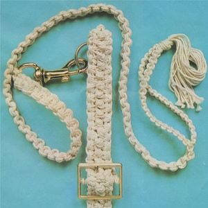 Dog Lead and Collar Macrame Pattern PDF, Pet Leash, Pet Collar, Pet Lead, Vintage Macrame Patterns for Pets, e-pattern Download