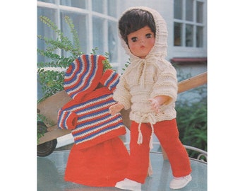 Dolls Clothes Knitting Pattern PDF for 17 - 18 inch Doll, Dolls Outfit Pattern, Magic Attic Dolls, Vintage Knitting Patterns for Dolls