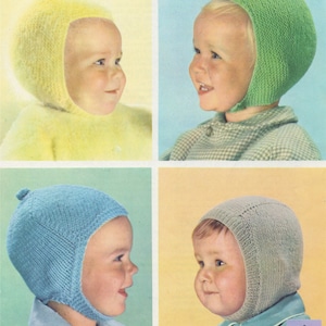 Boys Helmet Hat Knitting Pattern PDF, Baby and Toddlers Up to 18 months . Vintage Baby Knitting Patterns, e-patterns Download