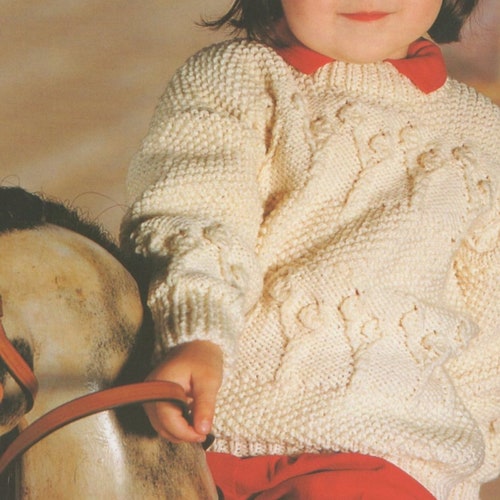 Girls Aran Cardigan Knitting Pattern PDF Childrens 24 26 28 Etsy UK