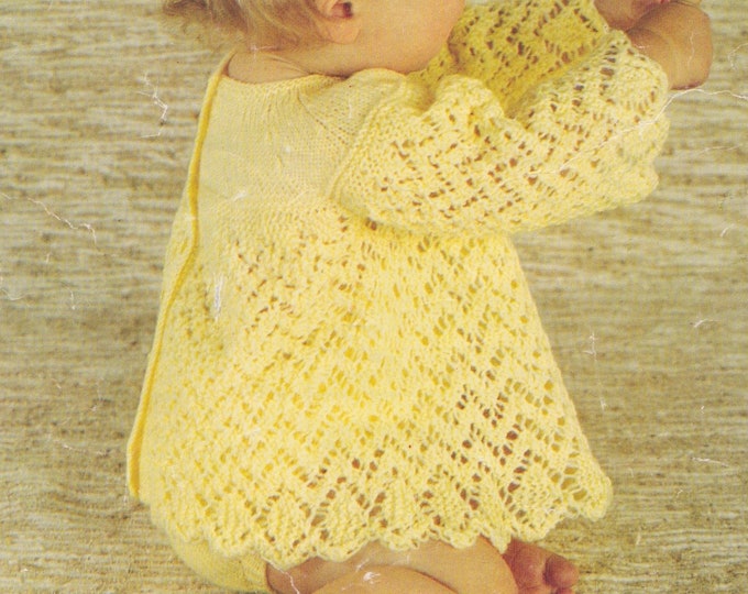 Babies Lacy Angel Top and Knickers Knitting Pattern PDF Baby Girls 18, 19 & 20 inch chest, Angel Dress and Pants, Vintage Patterns for Baby