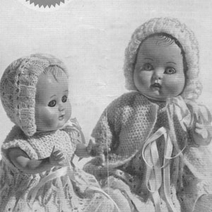 Dolls Clothes Knitting Pattern PDF for 7 and 10 inch Baby Doll, Dolls Outfit Pattern, Baby Reborn Dolls, Vintage Knitting Patterns for Dolls