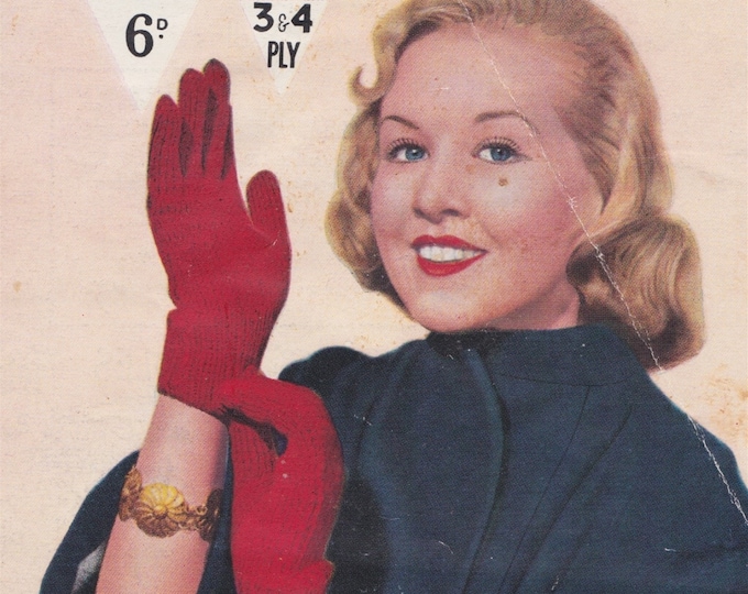 Womens Gloves Knitting Pattern PDF Ladies Winter Gloves, Vintage Knitting Patterns for Women