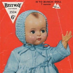 Dolls Clothes Knitting Pattern PDF for 18 - 20 inch doll, Chou Chou Doll, Baby Annabell Doll, Vintage Knitting Patterns for Dolls, Download