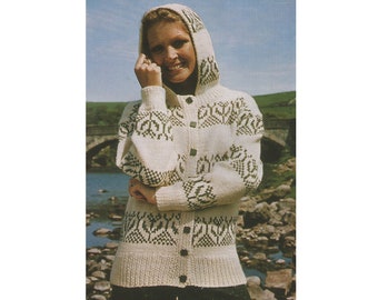 Womens Hooded Cardigan Knitting Pattern 