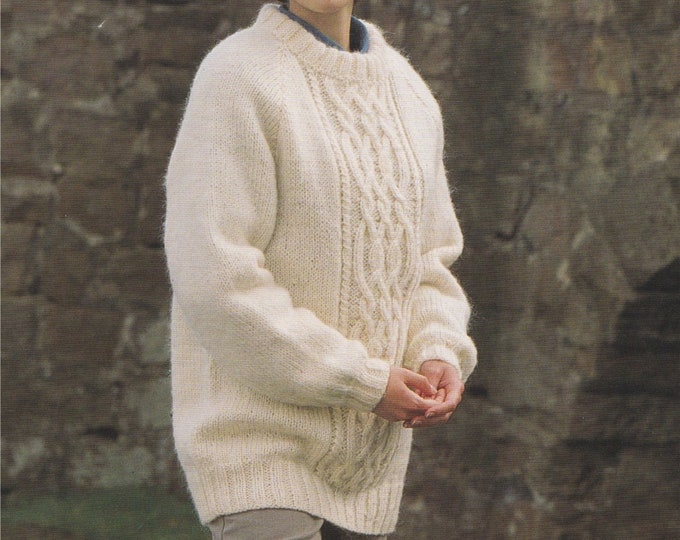 Womens Sweater Knitting Pattern PDF Ladies 28, 30 - 32, 34 - 36 and 38 - 40 inch bust, Patterned Jumper, Vintage Knitting Patterns For Women