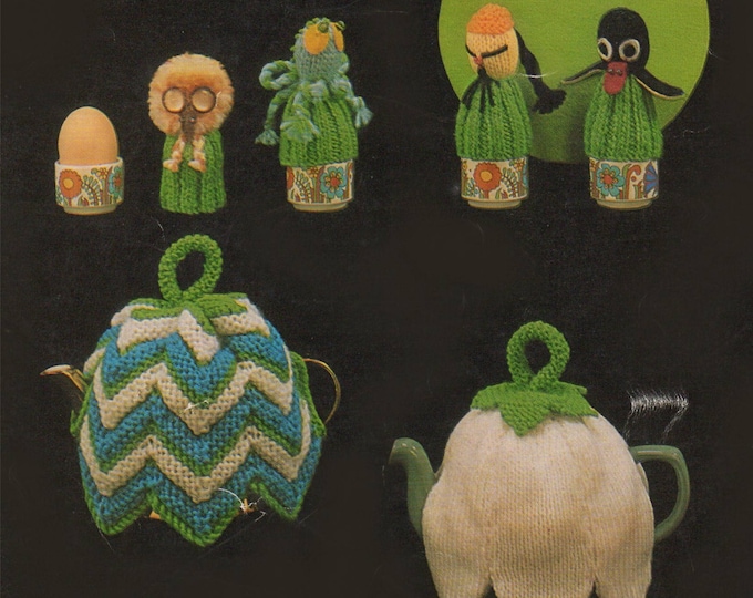 Coat Hanger Covers, Egg Cup Cosies and Tea Cosies Knitting Pattern PDF Tea Cosy, Egg Cup Cosy, Vintage Home Knitting Patterns, pdf Download