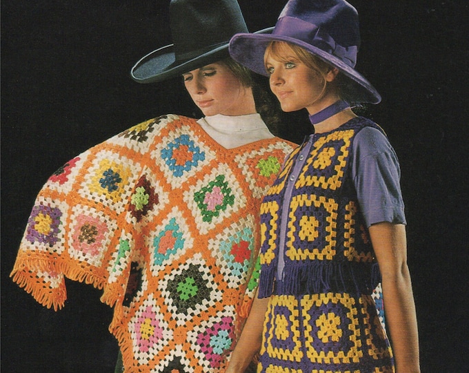 Printable Poncho, Skirt and Bolero Crochet Pattern PDF Ladies Vintage Crochet Patterns, Autumn and Winter Crochet Patterns, Digital Download