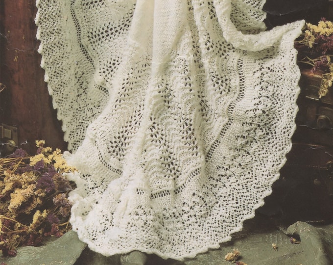 Babys Shawl Knitting Pattern PDF Babies Square Shawl, Newborn Baby Blanket, Vintage Knitting Patterns for Baby, e-pattern Download