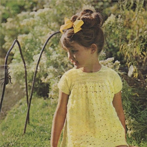 Girls Dress Crochet Pattern PDF Toddlers 1 to 3 years, Vintage Crochet Patterns for Children, e-pattern Download