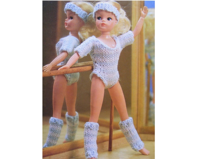 Dolls Clothes Knitting Pattern PDF for 11 - 12 inch Doll, Sindy, Barbie, Fashion Dolls Outfit Pattern Ballet Dancer and Tennis, Download