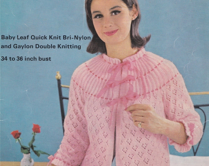 Womens Bedjacket and Bedsocks Knitting Pattern PDF Ladies 34 - 36 inch bust, Bed Cardigan and Socks, Vintage Knitting Patterns for Women