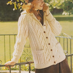 Cream aran cardigan shop