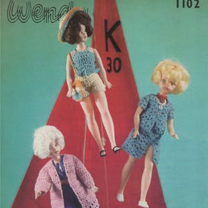 Dolls Clothes Crochet Pattern PDF for 11 - 12 inch Doll, Sindy, Barbie, Fashion Dolls, Vintage Crochet Patterns for Dolls, Download