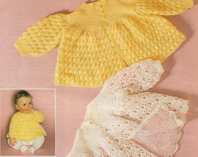 Baby Girls Angel Top Crochet Pattern PDF - 2 Designs one with a knitted lining, Babies 18 inch chest, Angel Dress, Vintage Patterns for Baby