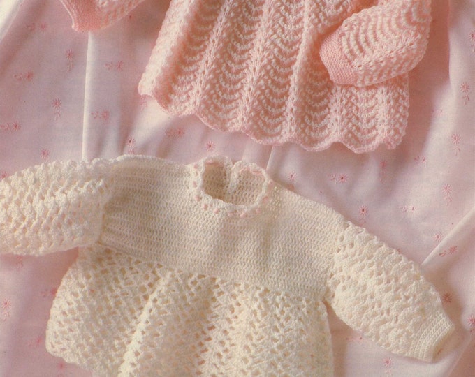 Baby Girls Angel Top Knitting and Crochet Pattern PDF - Babies 0 - 3 months (18 inch chest) and 3 - 6 months (19 inch chest), PDF Download