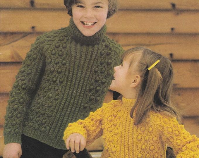 POLO /& V-NECK BABY//CHILDREN JUMPERS KNITTING PATTERN 20/"-28/" ARAN KNIT CREW