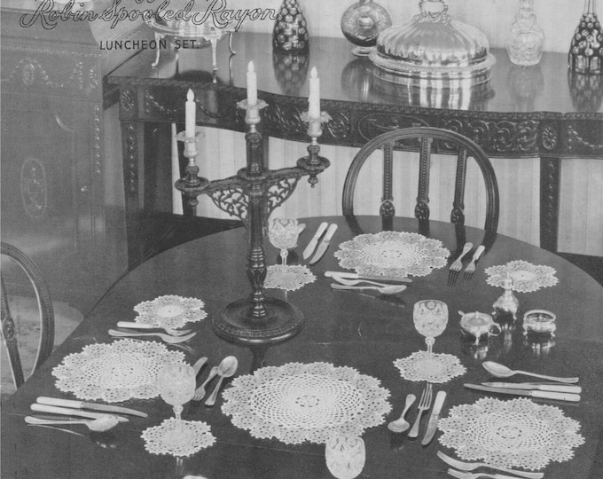 Dining Table Mats and Cheval Set Crochet Pattern PDF, Table Linen, Dressing Table Mats, Home Accessories, Vintage Home Crochet Patterns